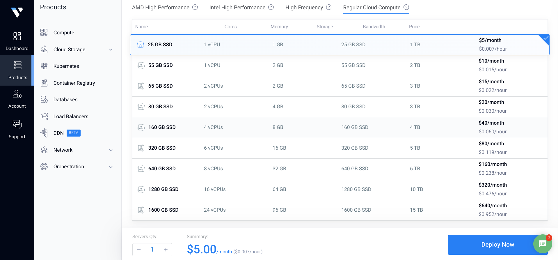 vultr plan